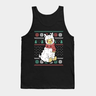 Funny Llama Ugly Christmas Sweater Tank Top